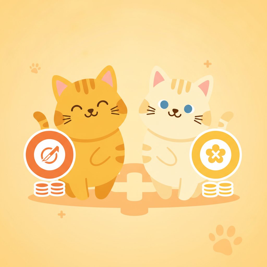 남아와 여아 고양이 중성화 비용 비교 일러스트